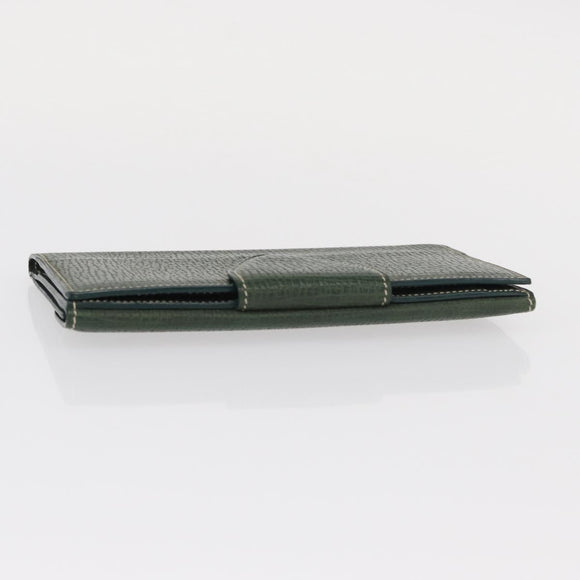 LOEWE Long Wallet Leather Green Auth bs31262