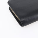 TIFFANY&Co. Long Wallet Leather Black Gold Auth bs31263-16