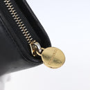 TIFFANY&Co. Long Wallet Leather Black Gold Auth bs31263-8