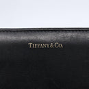 TIFFANY&Co. Long Wallet Leather Black Gold Auth bs31263-17