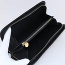 TIFFANY&Co. Long Wallet Leather Black Gold Auth bs31263-9