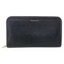 TIFFANY&Co. Long Wallet Leather Black Gold Auth bs31263-13