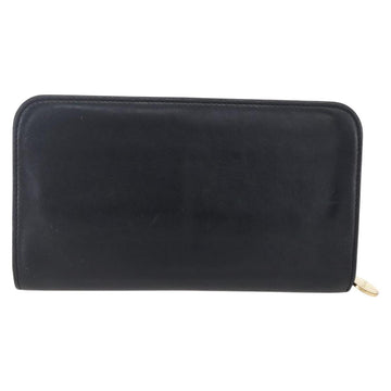 TIFFANY&Co. Long Wallet Leather Black Gold Auth bs31263 - 0
