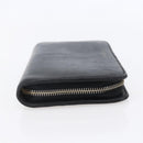 TIFFANY&Co. Long Wallet Leather Black Gold Auth bs31263-4