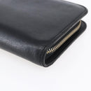 TIFFANY&Co. Long Wallet Leather Black Gold Auth bs31263-7