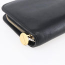 TIFFANY&Co. Long Wallet Leather Black Gold Auth bs31263-14
