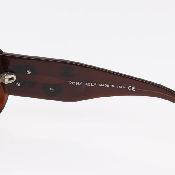CHANEL Sunglasses plastic Brown CC Auth bs31264