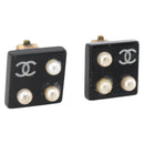 CHANEL Earring metal Black CC Auth bs31265-1