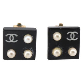 CHANEL Earring metal Black CC Auth bs31265 - 0