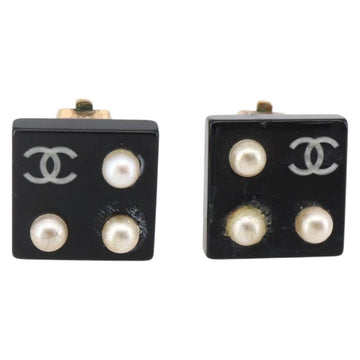 CHANEL Earring metal Black CC Auth bs31265 - 0
