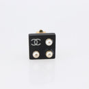 CHANEL Earring metal Black CC Auth bs31265-4