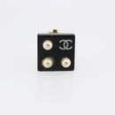 CHANEL Earring metal Black CC Auth bs31265-8