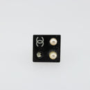 CHANEL Earring metal Black CC Auth bs31265-8