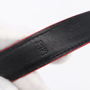 CHANEL Belt Leather 32.7"" Red Gold CC Auth bs31268-12