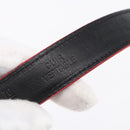 CHANEL Belt Leather 32.7"" Red Gold CC Auth bs31268-13