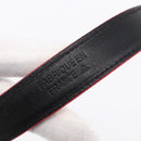 CHANEL Belt Leather 32.7"" Red Gold CC Auth bs31268-14