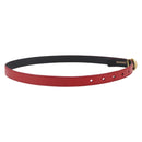 CHANEL Belt Leather 32.7"" Red Gold CC Auth bs31268-3