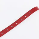 CHANEL Belt Leather 32.7"" Red Gold CC Auth bs31268-7