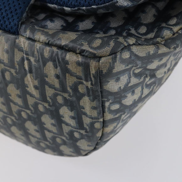 Christian Dior Trotter Canvas Backpack PVC Blue Silver Auth bs31270