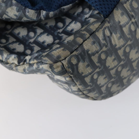Christian Dior Trotter Canvas Backpack PVC Blue Silver Auth bs31270