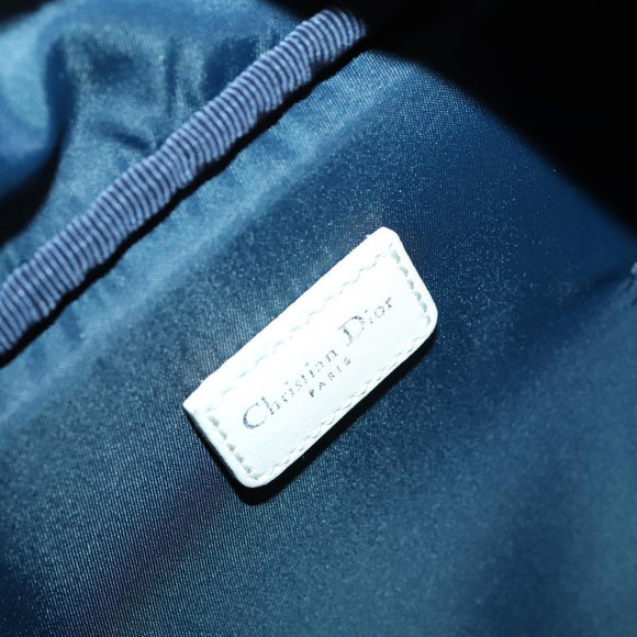 Christian Dior Trotter Canvas Backpack PVC Blue Silver Auth bs31270