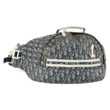 Christian Dior Trotter Canvas Backpack PVC Blue Silver Auth bs31270