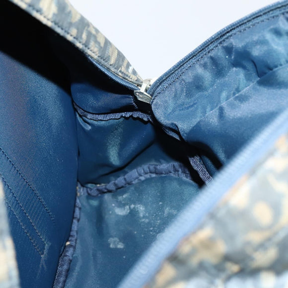 Christian Dior Trotter Canvas Backpack PVC Blue Silver Auth bs31270