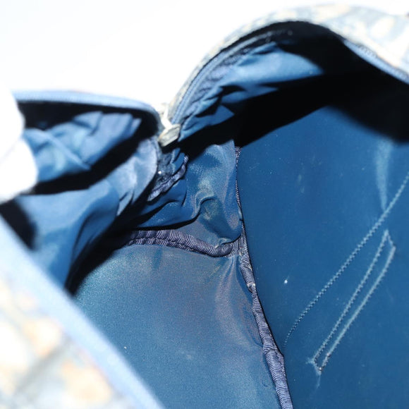 Christian Dior Trotter Canvas Backpack PVC Blue Silver Auth bs31270