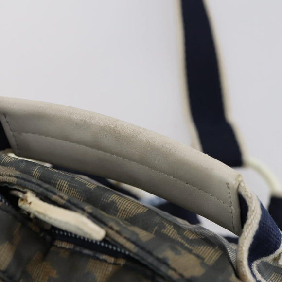 Christian Dior Trotter Canvas Backpack PVC Blue Silver Auth bs31270