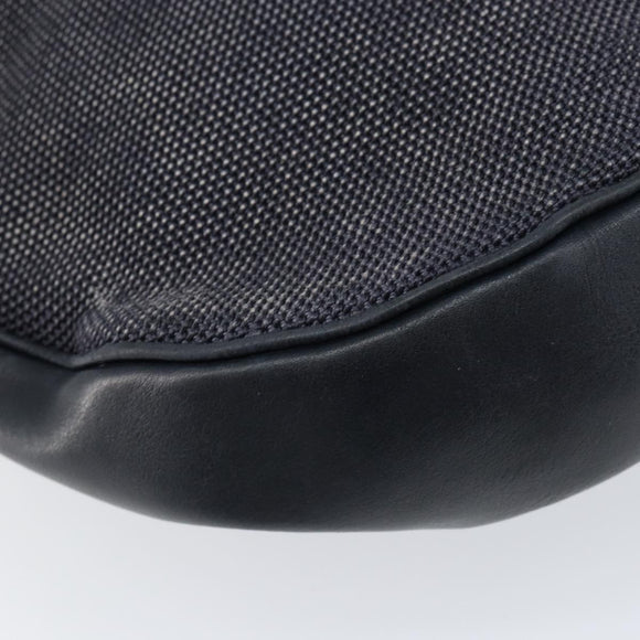 CELINE Shoulder Bag Canvas Leather Navy Gold Auth bs31271