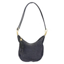 CELINE Shoulder Bag Canvas Leather Navy Gold Auth bs31271-13