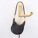 CELINE Shoulder Bag Canvas Leather Navy Gold Auth bs31271-22