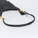 CELINE Shoulder Bag Canvas Leather Navy Gold Auth bs31271-7