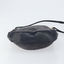 CELINE Shoulder Bag Canvas Leather Navy Gold Auth bs31271-5