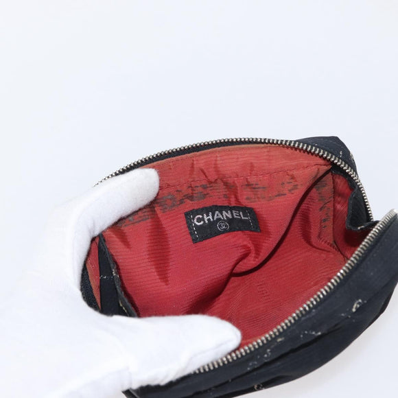 CHANEL New Travel Line Pouch Nylon 2 Set Pink Black CC Auth bs31272