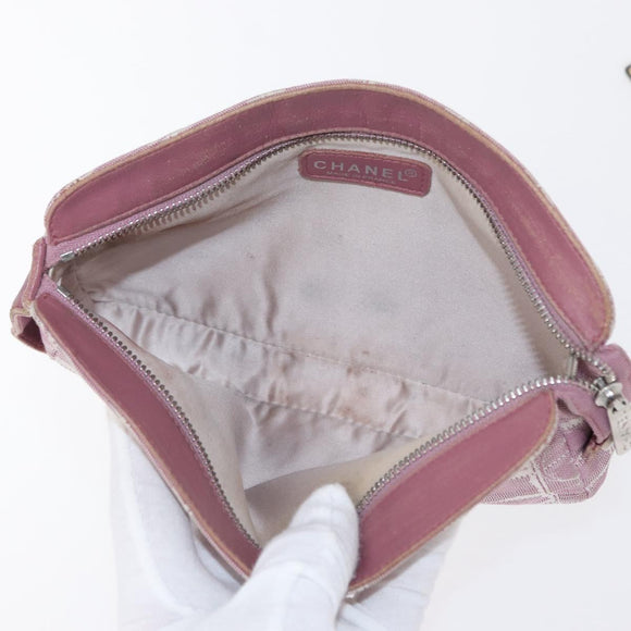 CHANEL New Travel Line Pouch Nylon 2 Set Pink Black CC Auth bs31272