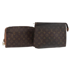 LOUIS VUITTON Monogram Clutch Bag 2 Set LV Auth bs31273