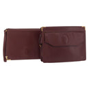 CARTIER Must Line Clutch Bag Leather 2 Set Bordeaux Auth bs31274-1