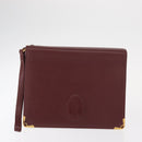 CARTIER Must Line Clutch Bag Leather 2 Set Bordeaux Auth bs31274-2