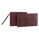 CARTIER Must Line Clutch Bag Leather 2 Set Bordeaux Auth bs31275-1