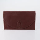 CARTIER Must Line Clutch Bag Leather 2 Set Bordeaux Auth bs31275-11