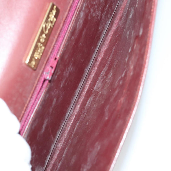 CARTIER Must Line Clutch Bag Leather 2 Set Bordeaux Auth bs31275