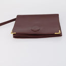 CARTIER Must Line Clutch Bag Leather 2 Set Bordeaux Auth bs31275-7