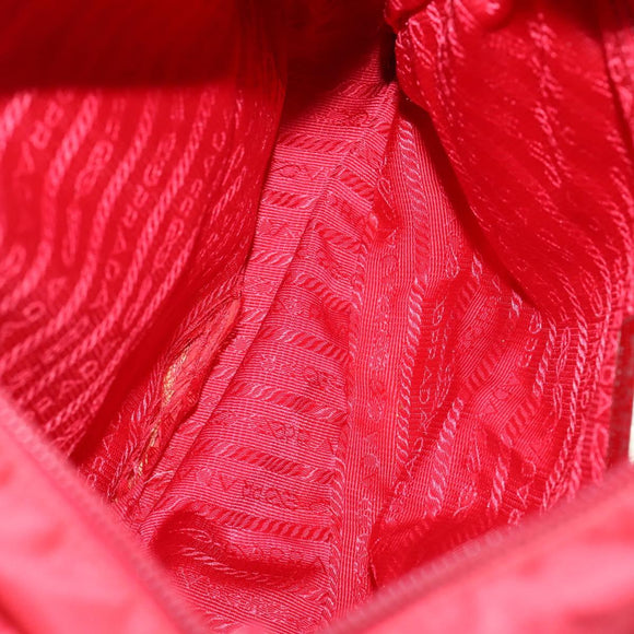 PRADA Shoulder Bag Nylon Enamel 3 Set Red Brown black Auth bs31276