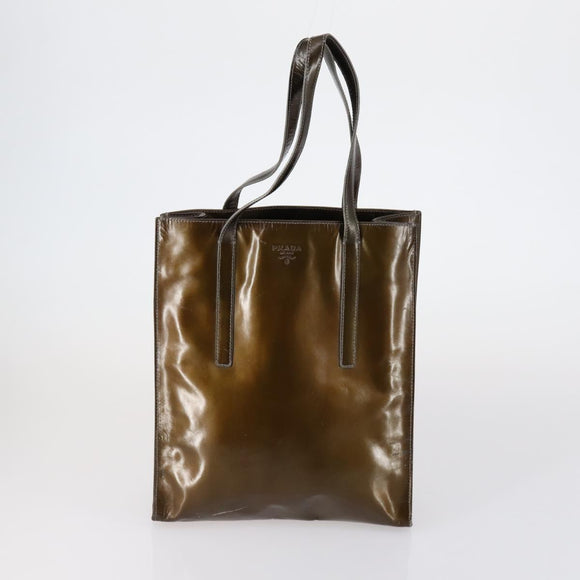 PRADA Shoulder Bag Nylon Enamel 3 Set Red Brown black Auth bs31276