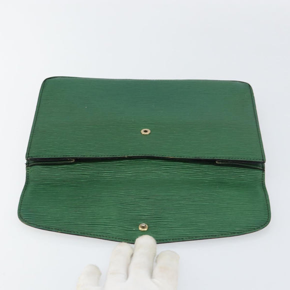LOUIS VUITTON Epi Montaigne 27 Clutch Bag Green M52654 LV Auth bs31283