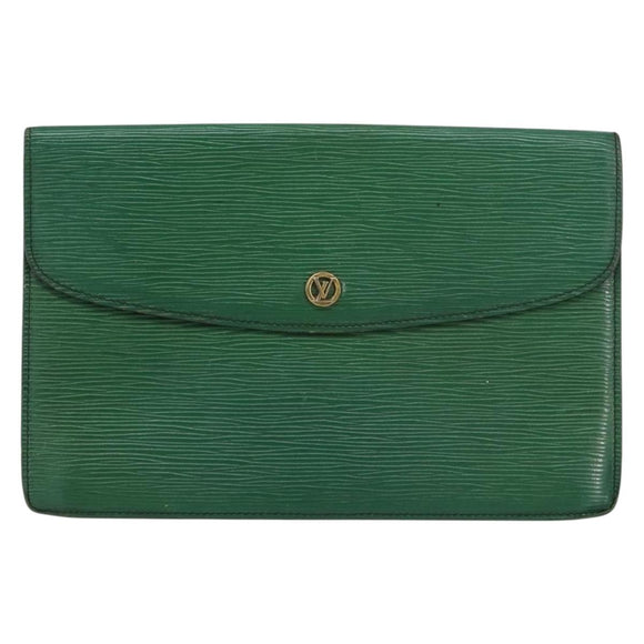 LOUIS VUITTON Epi Montaigne 27 Clutch Bag Green M52654 LV Auth bs31283