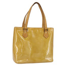 LOUIS VUITTON Monogram Vernis Houston Hand Bag Beige M91004 LV Auth bs31286-1