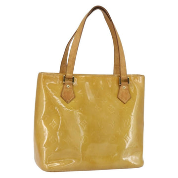 LOUIS VUITTON Monogram Vernis Houston Hand Bag Beige M91004 LV Auth bs31286