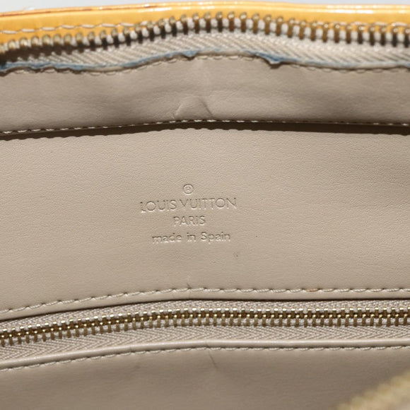 LOUIS VUITTON Monogram Vernis Houston Hand Bag Beige M91004 LV Auth bs31286